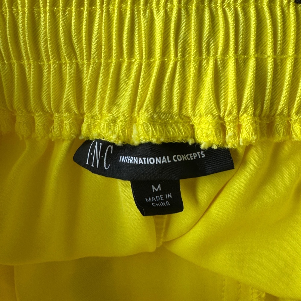 I.N.C INTERNATIONAL CONCEPTS YELLOW DRAWSTRING JOGGERS PANTS SZ M - Picture 4 of 4